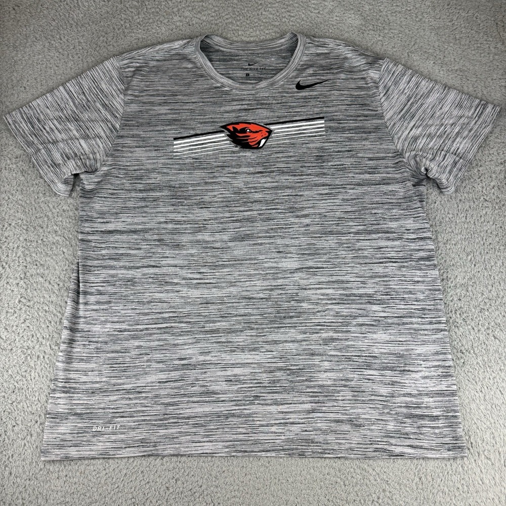 Nike Oregon State Beavers T-Shirt Men's Xl Gray NCAA Short Sleeve Crew Neck